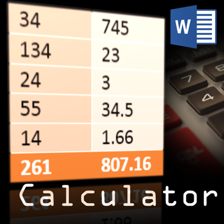 Formulas in Word tables Formulas in Word tables