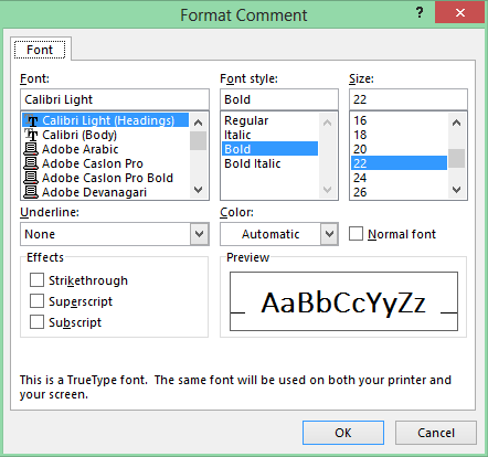 format comment - how to insert images in Excel comments