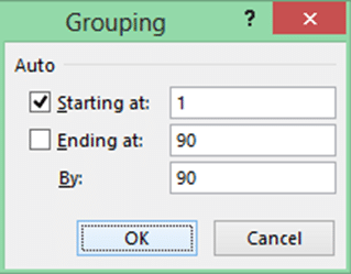 Excel number grouping
