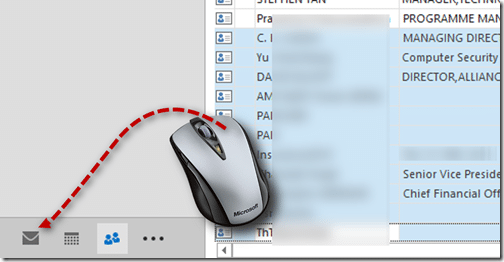 Outlook: Right drag drop to send mail to multiple contacts