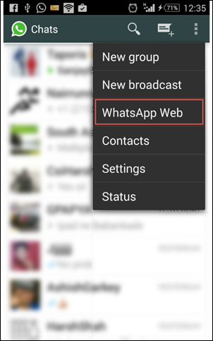 WhatsApp on a PC 