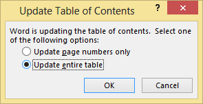 Update table of contents