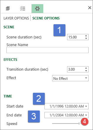 Power Map - Scene options