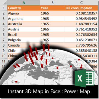 interactive 3D mapping in Excel with Power Map