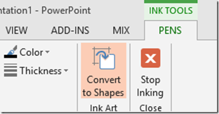 Ink tools convert to shapes