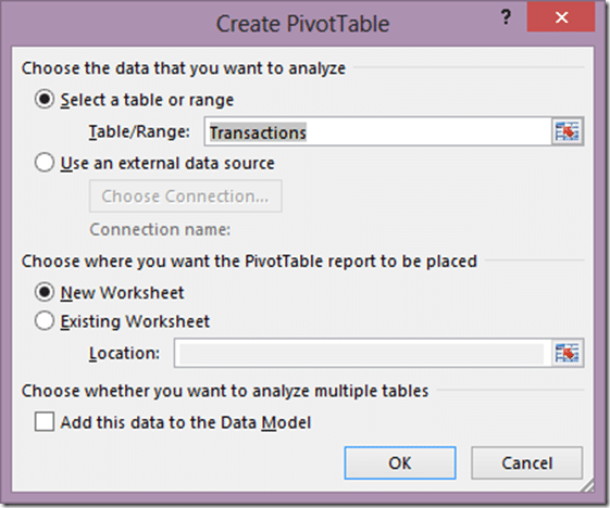 Create A Table Before Creating Pivot