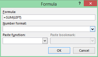 Formula dialogue in Word tables