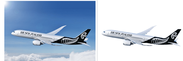 Plane with and without background