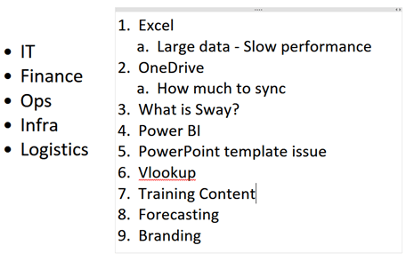 OneNote as a presentation tool - Participant expectations