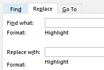 Search and replace highlights