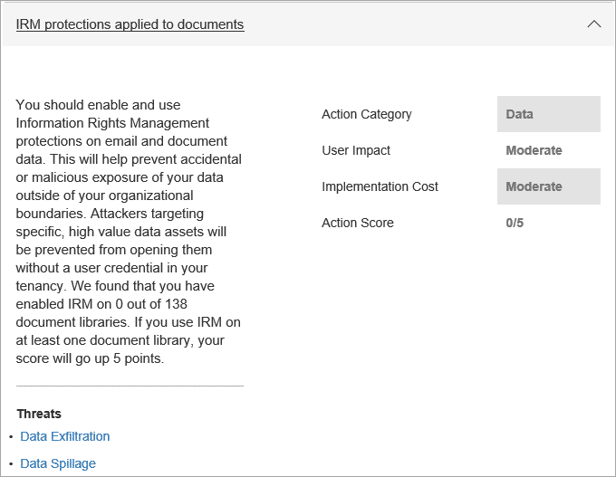 Security action detail