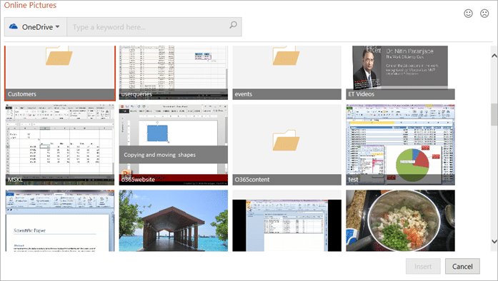 PowerPoint Online Pictures - from OneDrive