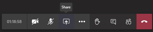 Share button in Teams meeting