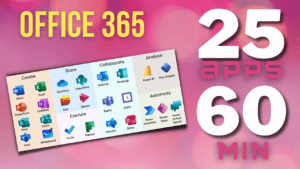 Office 365 featured image showing 25 app logos
