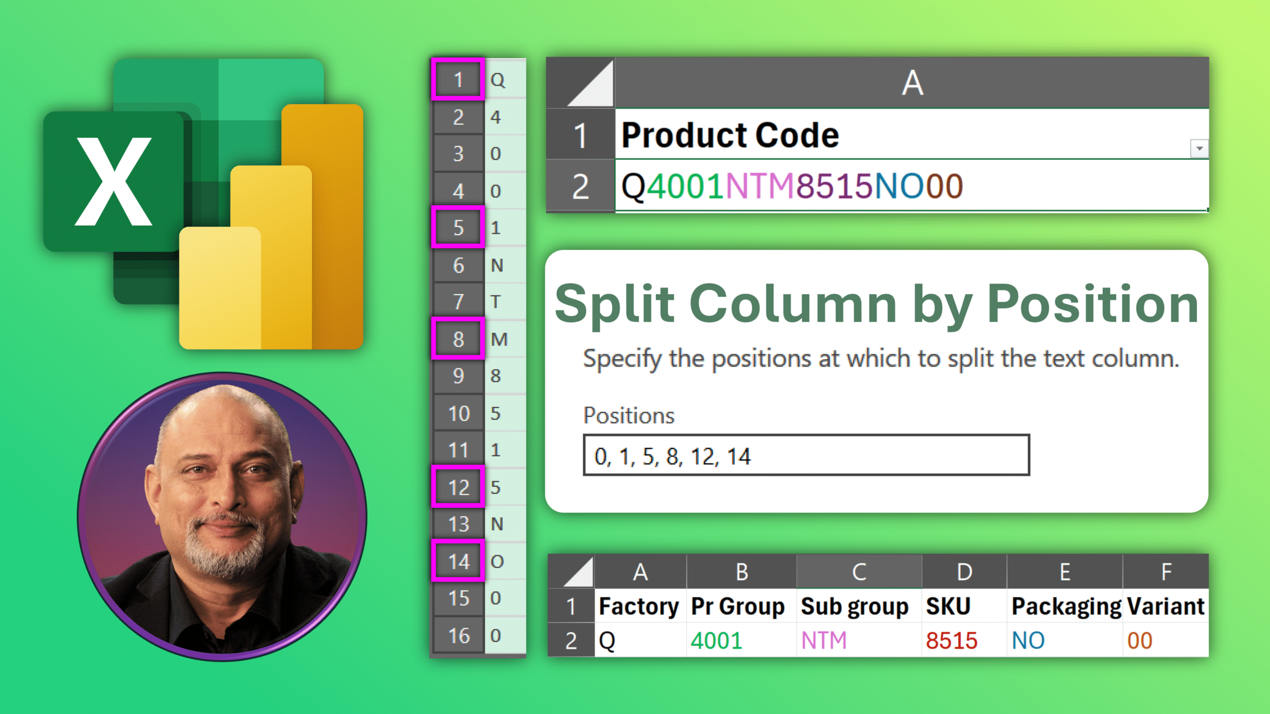 Split column by position – Power Query